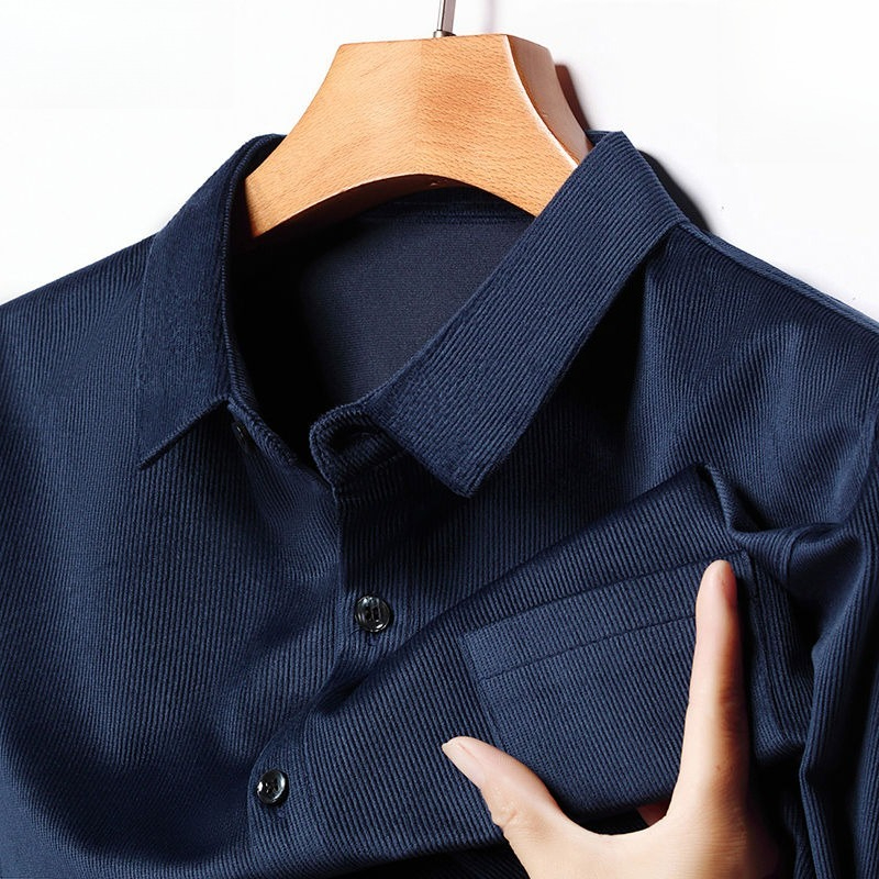 Corduroy Button Up Shirt Men - Fitilli Kadife Erkek Uzun Kollu Gömlek