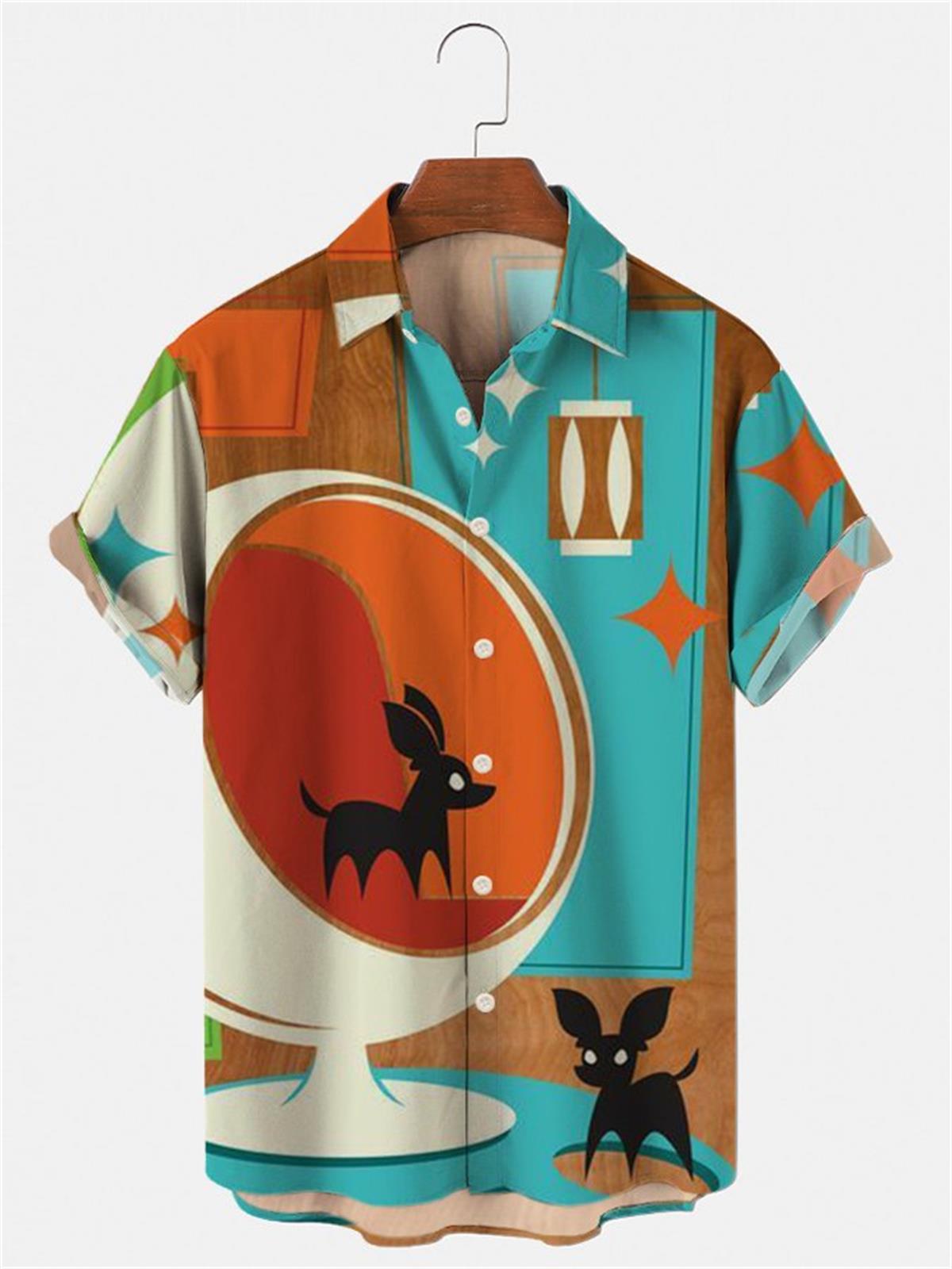 Vintage Hawaiian Floral Shirt - Erkek Hawaii Tişörtü, 3d Çiçek Desenli