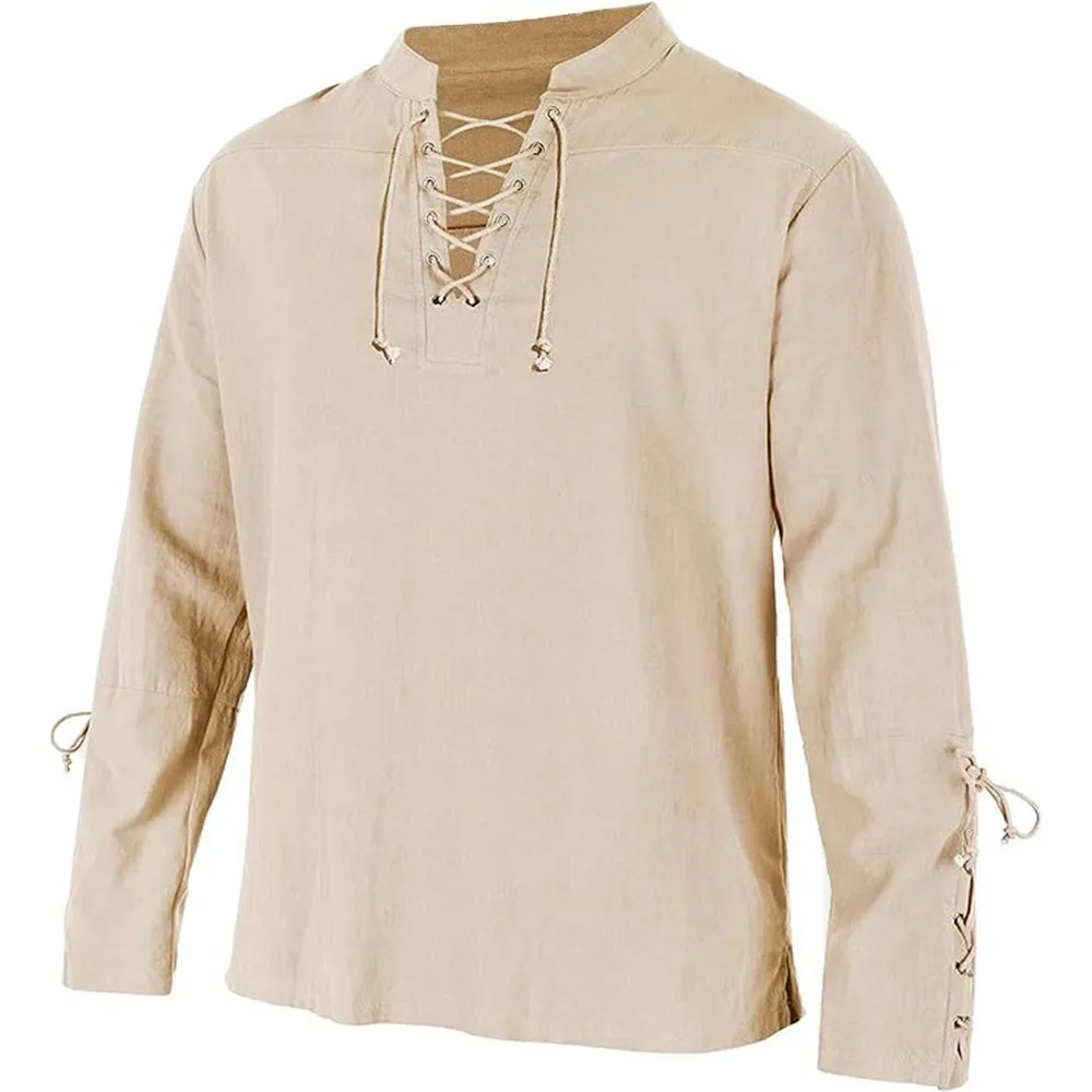 Erkek uzun kollu gömlek dantel - Medieval Gothic Lace Up Pirate Shirt incelemesi ve fiyatı