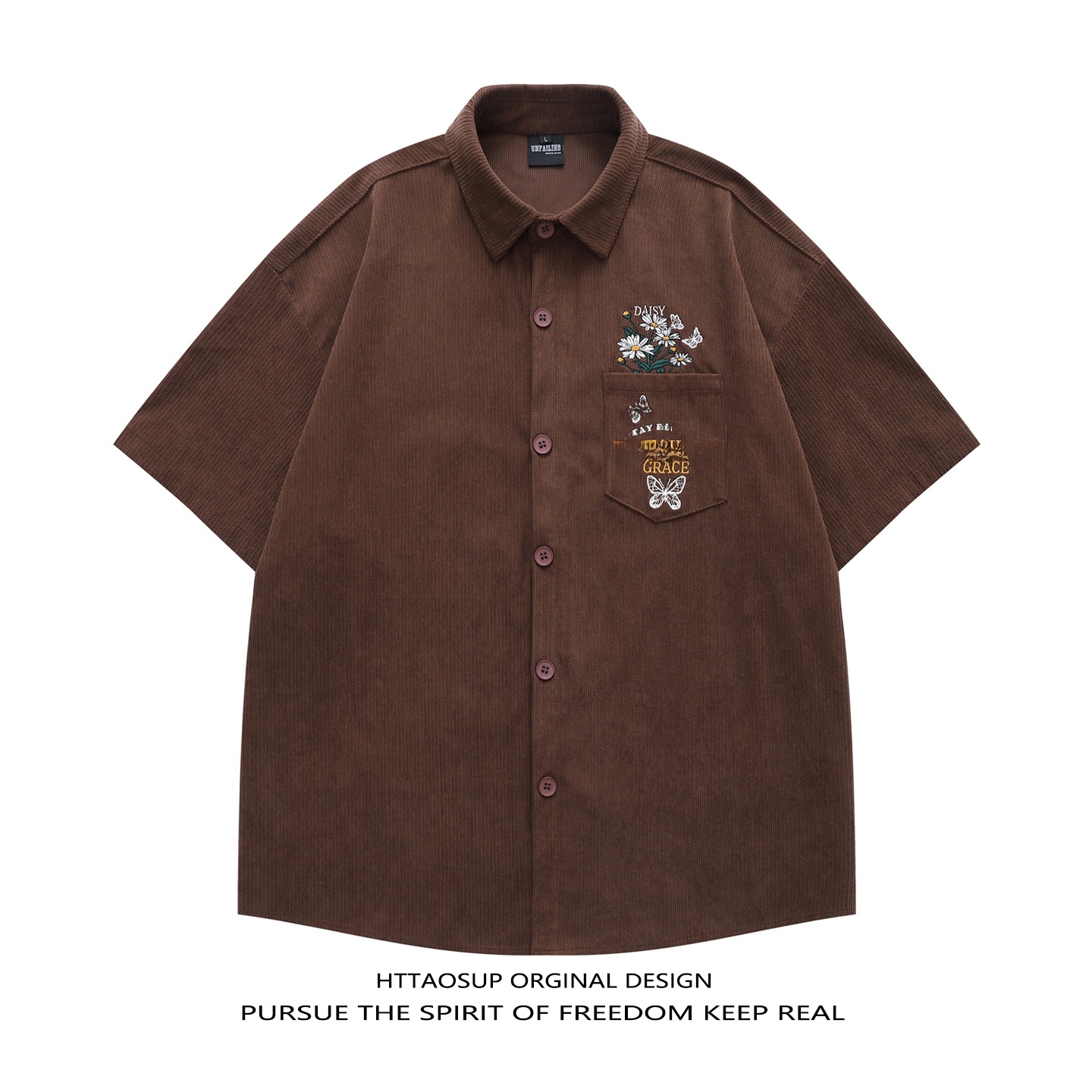 HTTAOSUP 2026 Erkek Kısa Kollu - Corduroy Button Up Shirt Men incelemesi ve fiyatı