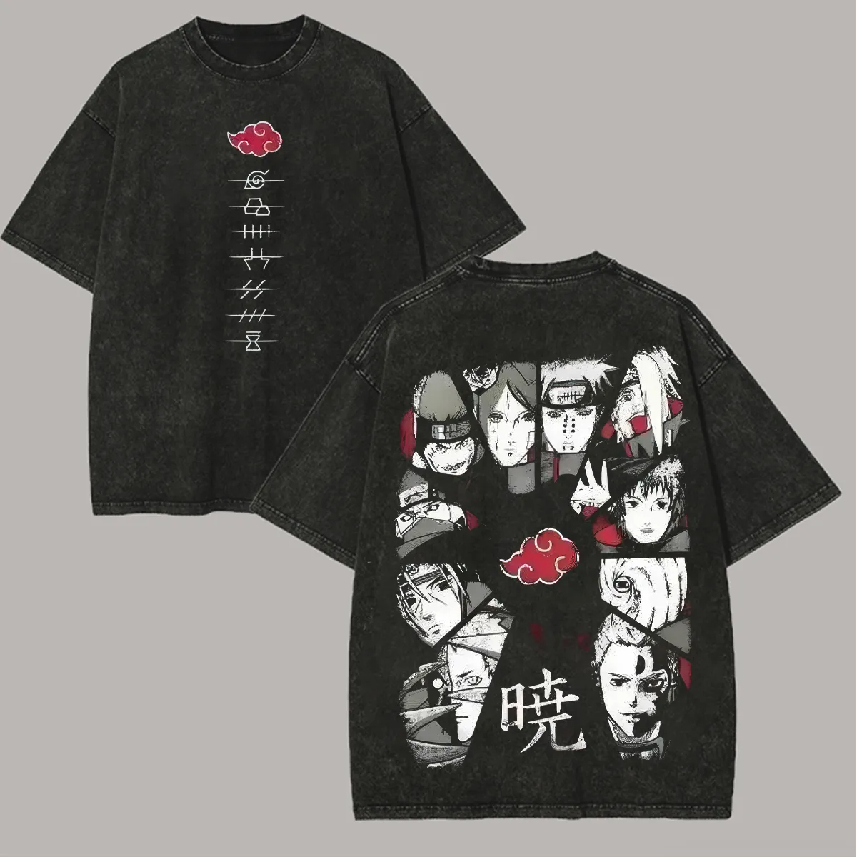 Akatsuki Tişörtü Naruto Erkek  - Acid Wash Vintage Graphic T Shirt incelemesi ve fiyatı