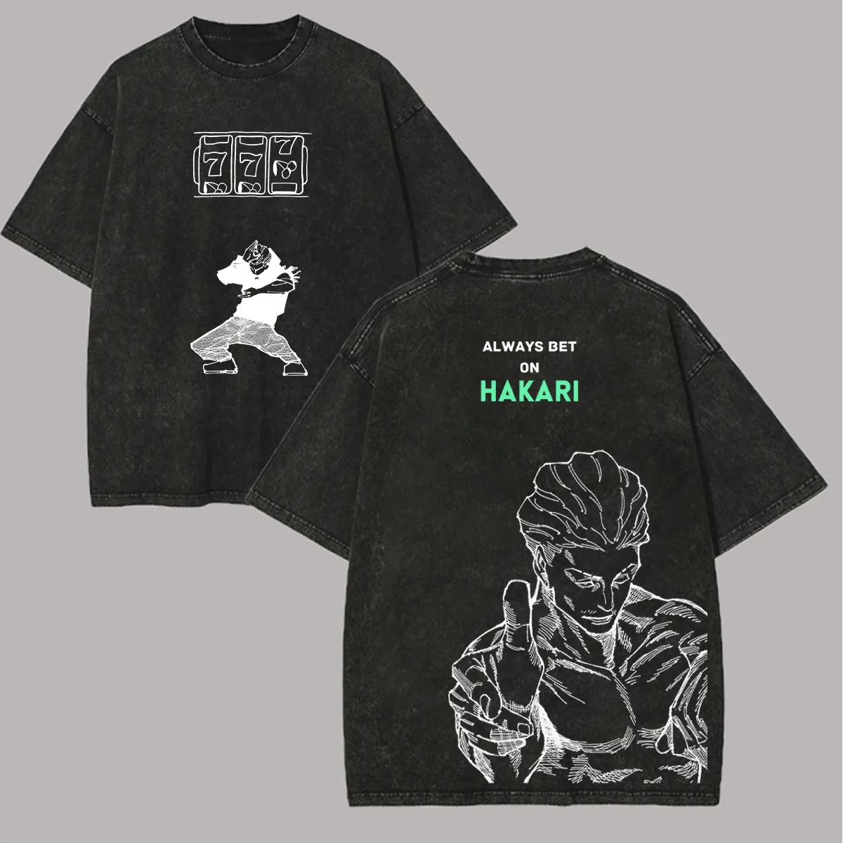 Jujutsu Kaisen Hakari T Shirt  - Acid Wash Vintage Graphic T Shirt incelemesi ve fiyatı
