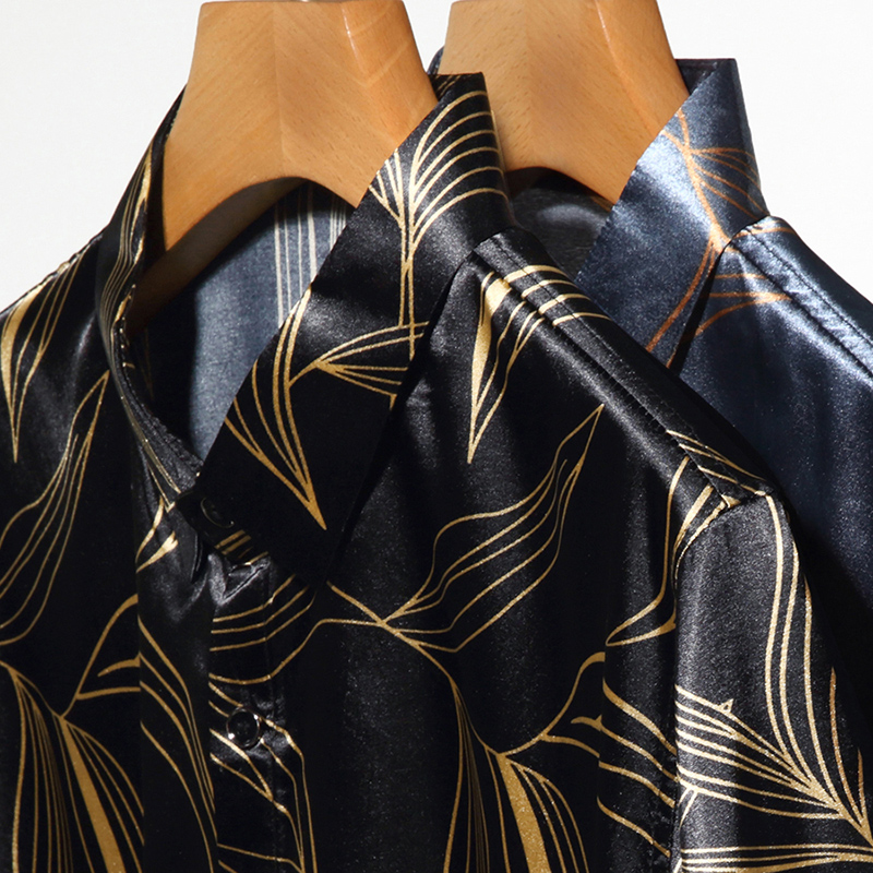 Erkek çiçekler ipek Shirt kısa - Mens Satin Silk Dress Shirt incelemesi ve fiyatı