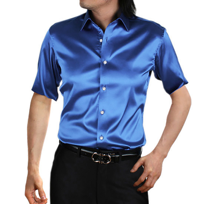 Ipek saten erkek elbise gömlek - Mens Satin Silk Dress Shirt incelemesi ve fiyatı