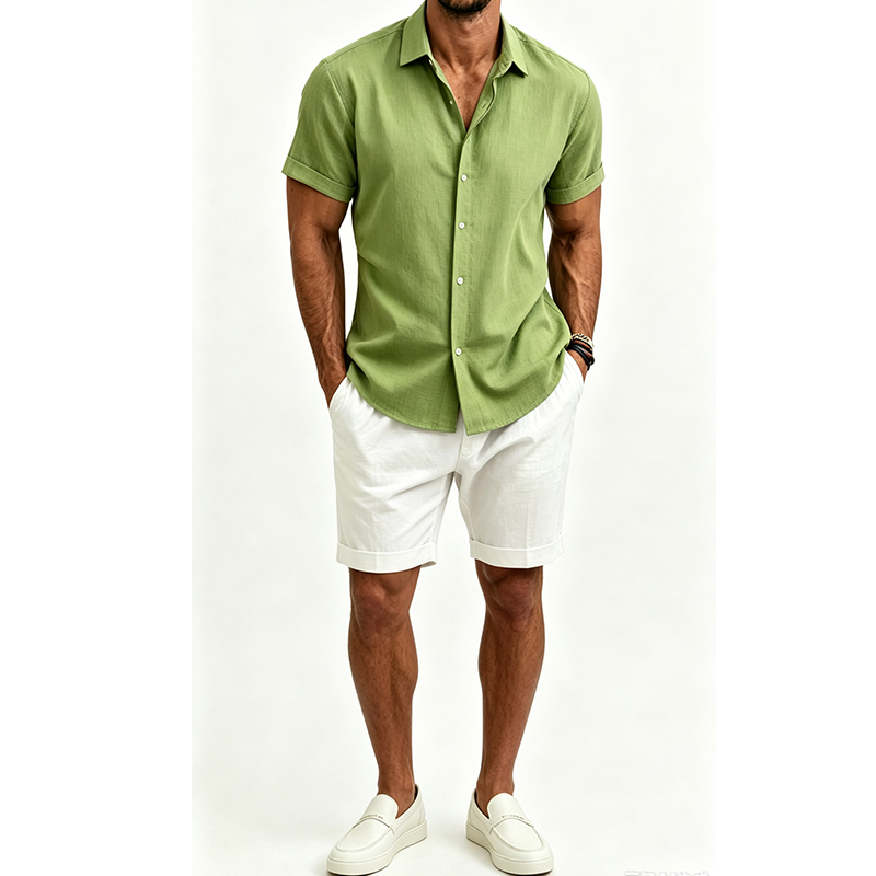 Erkek Pamuklu Keten Gömlek Tak - Mens Linen Shirt Long Sleeve incelemesi ve fiyatı