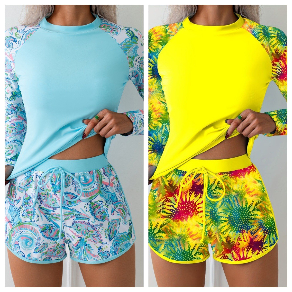 Kadın Mayo Tankini Uzun Kollu  - Shorts incelemesi ve fiyatı