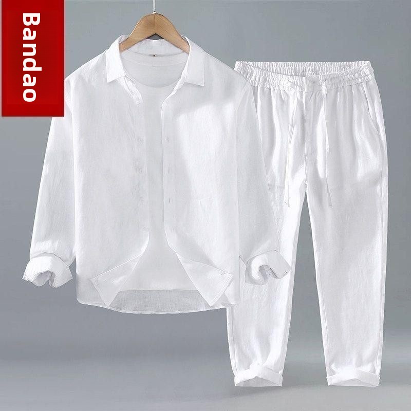 Gevşek Keten Erkek Günlük Kısa - Mens Linen Shirt Long Sleeve incelemesi ve fiyatı