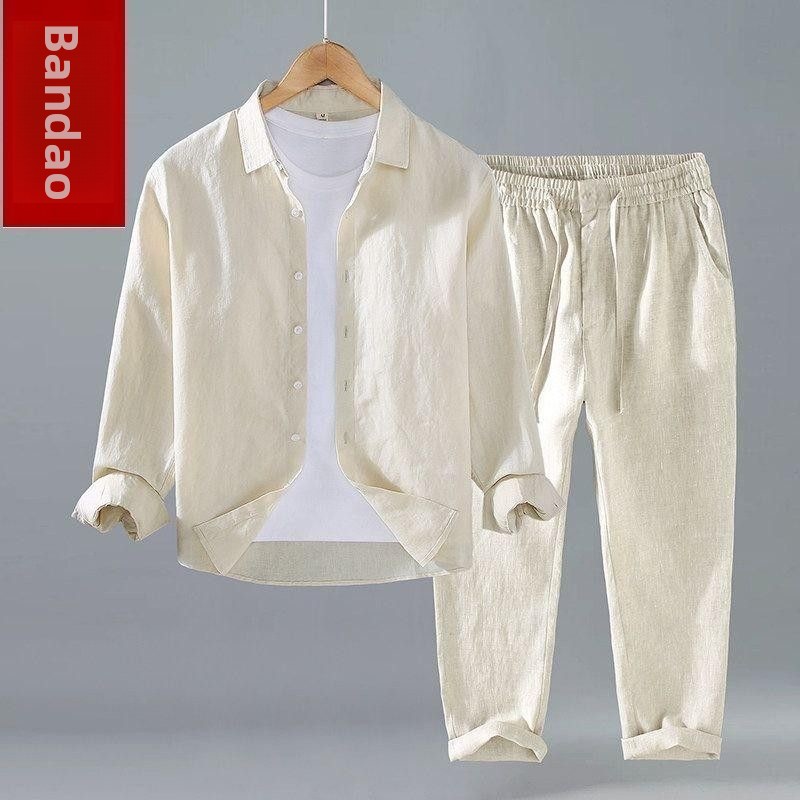 Gevşek Keten Erkek Günlük Kısa - Mens Linen Shirt Long Sleeve incelemesi ve fiyatı