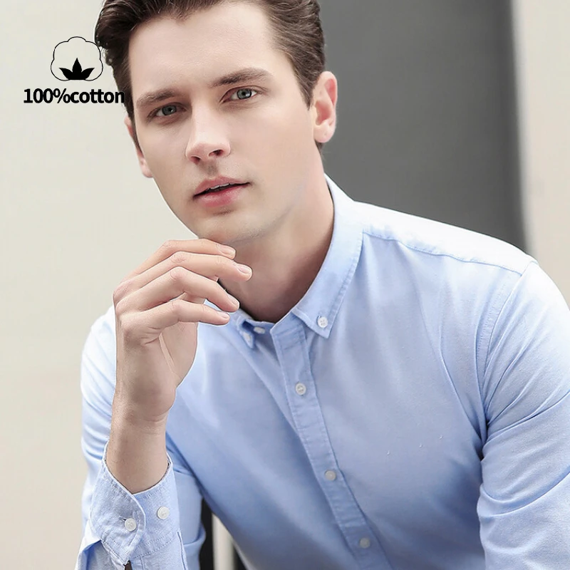 Yeni Erkek Oxford Gömlek %76 P - Oxford Cotton Casual Shirt Business incelemesi ve fiyatı
